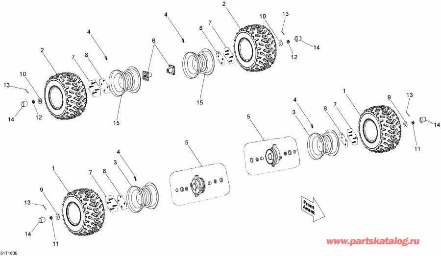 ATV Bombardier  DS 90, 2016 - Wheels  Tires