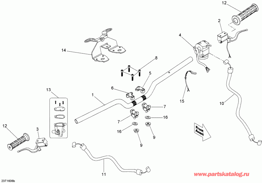 BRP  DS 90 X, 2016 - Handlebar