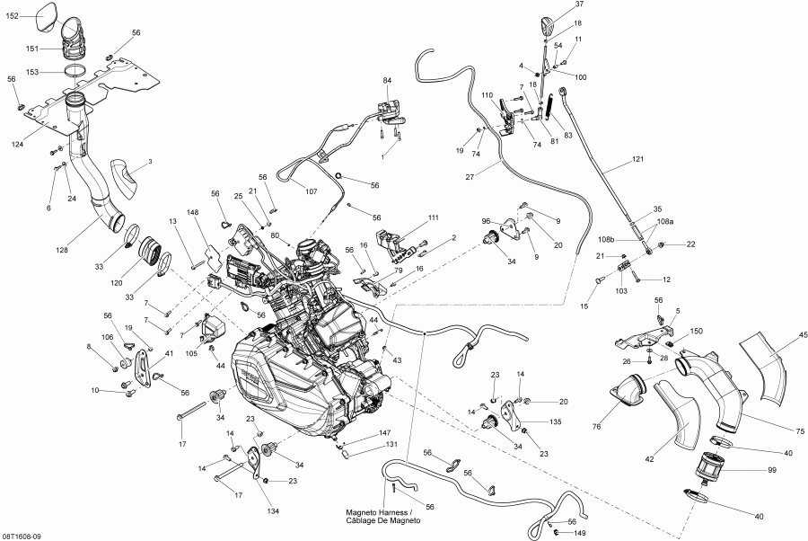������������ BRP Outlander 6X6 - 1000 EFI, 2016 ������ - Engine And Engine Support