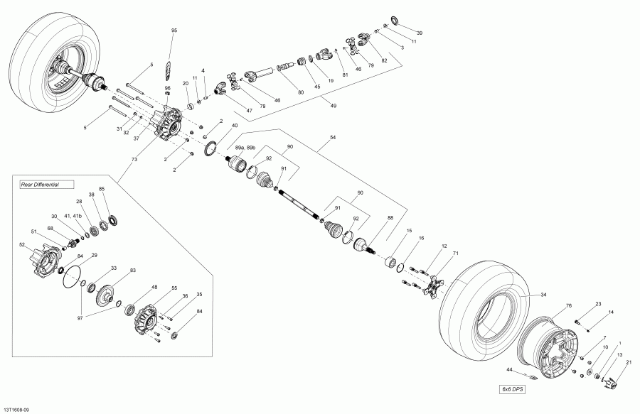 ���������� Bombardier ������ Outlander 6X6 - 1000 EFI, 2016 - Drive System, Rear