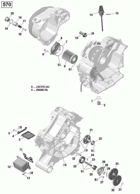 Bombardier Outlander L - Outlander L MAX, 2016  - Engine Lubrication 570 Efi (package Pro)