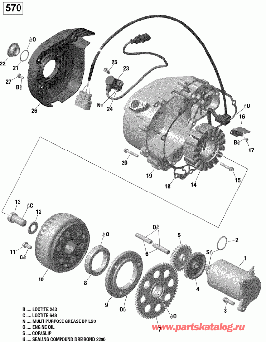  BRP Outlander L - Outlander L MAX, 2016  - Magneto And Electric Starter 570 Efi (outlander L)