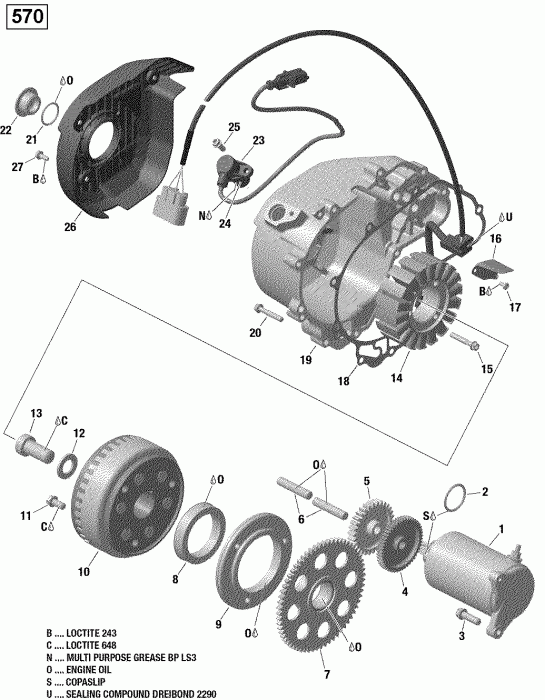   Outlander L - Outlander L MAX, 2016  - Magneto And Electric Starter 570 Efi (outlander L Except Dps)