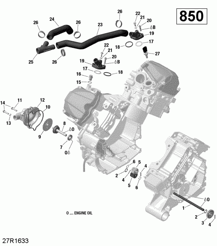 ATV BRP Renegade, 2016  - Engine Cooling 850 Efi