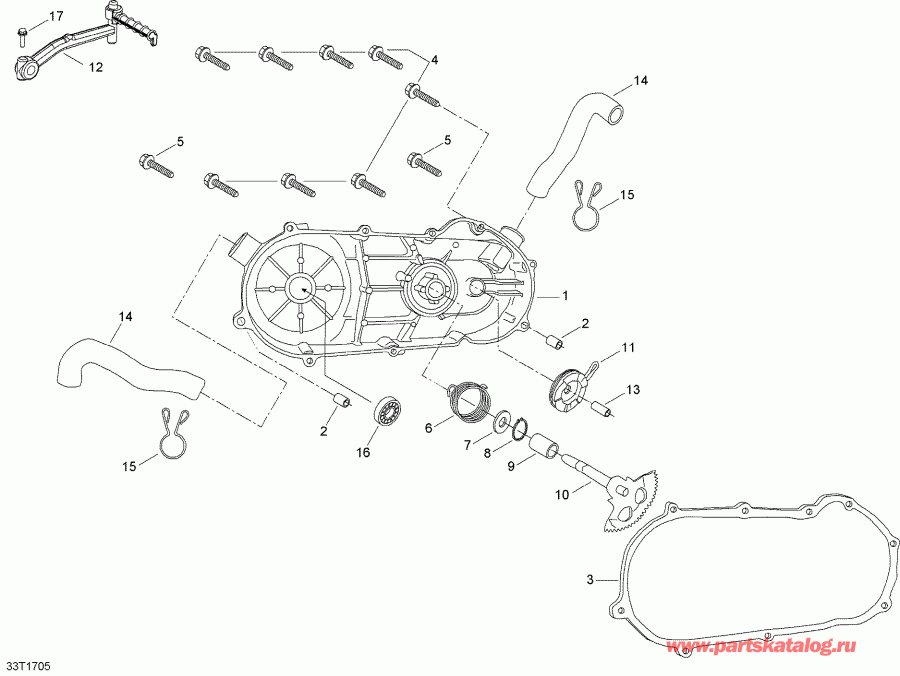 BRP DS 90, 2017  - Cvt Cover And Kick Starter