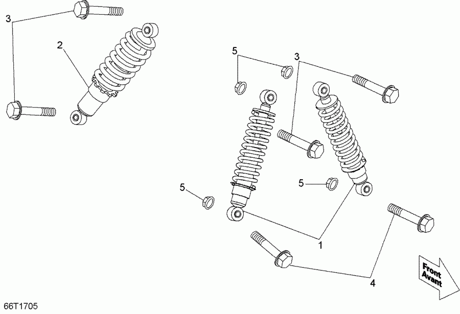 Bombardier DS 90, 2017  - Shocks