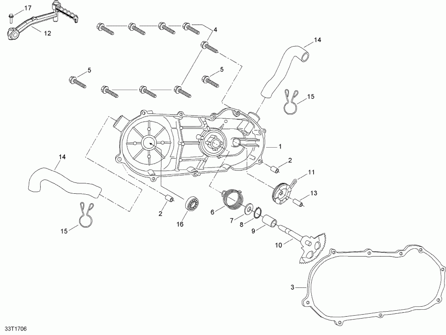 Bombardier  DS 90 X, 2017 - Cvt Cover And Kick Starter