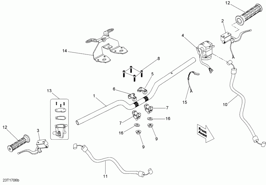   DS 90 X, 2017 - Handlebar