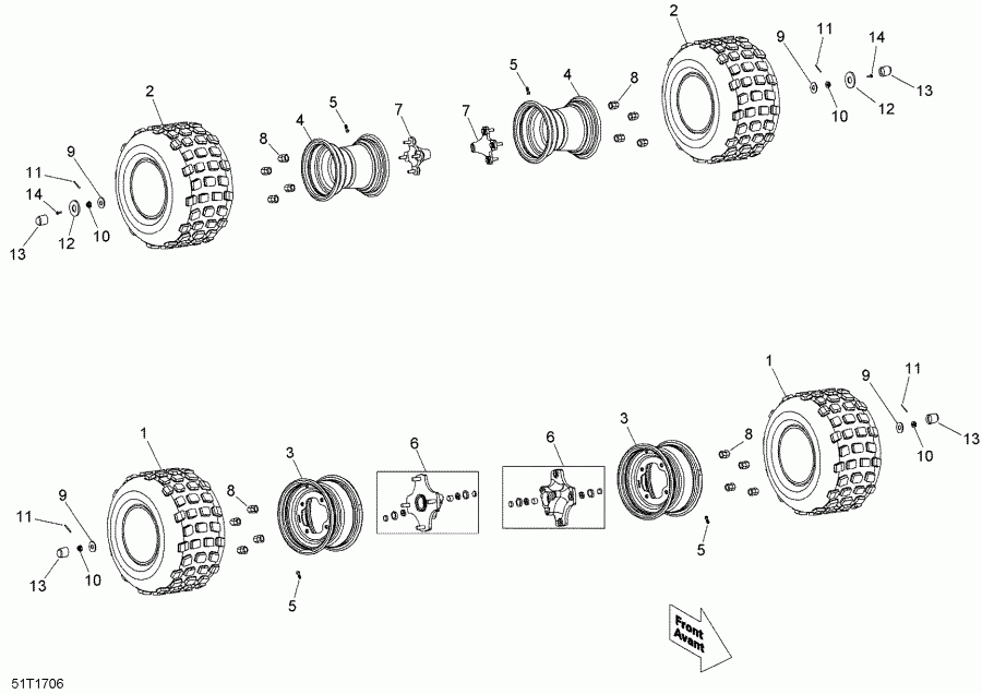  BRP  DS 90 X, 2017 - Wheels  Tires