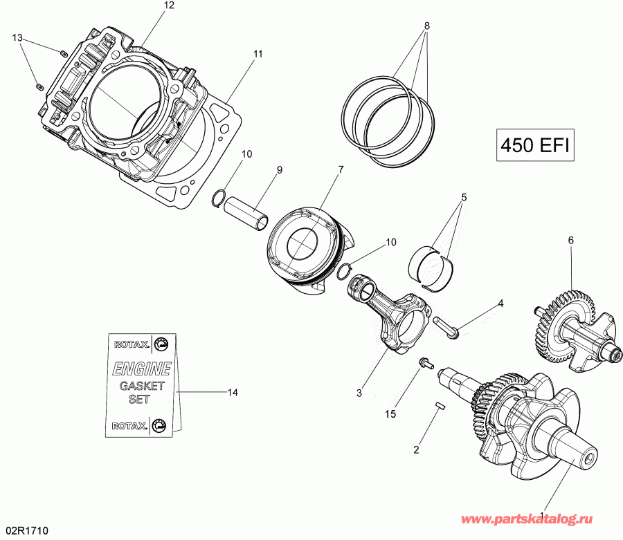 ATV Bombardier - Crankshaft And Pistons 450 Efi