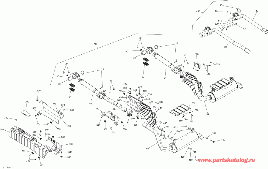  Bombardier  Outlander - Outlander MAX 450-570, 2017 - Exhaust System All Models