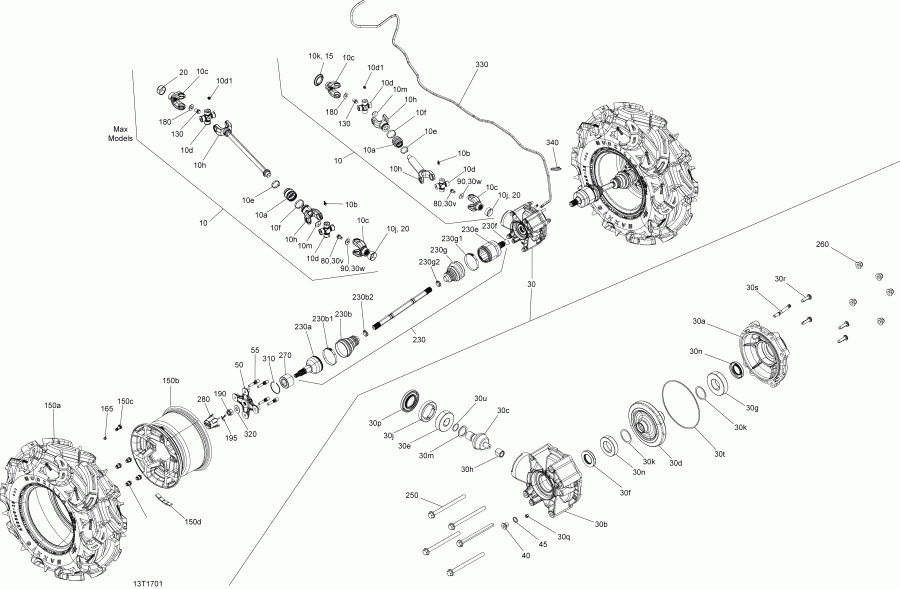 ����������  Outlander - Outlander MAX 450-570, 2017 ������ - Drive System, Rear All Models