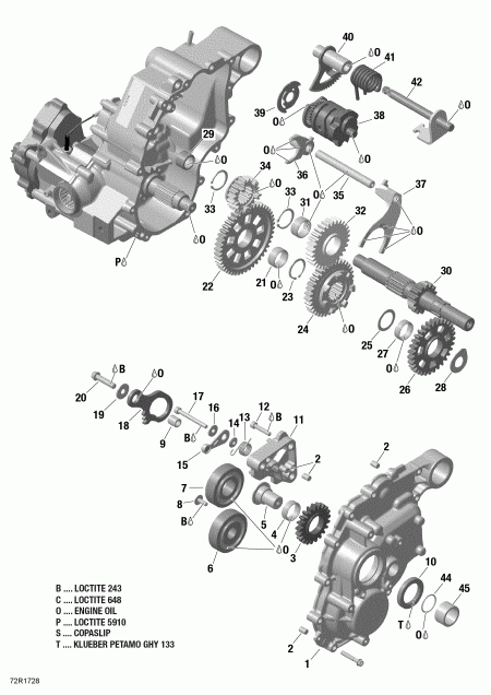 ATV BRP Outlander - Outlander MAX 570 PRO-650-850-1000, 2017  - Gear Box And Components 650 Efi-xmr 850 Efi