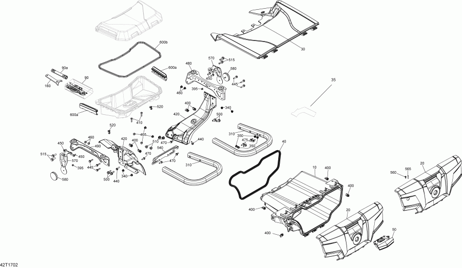 BRP Outlander - Outlander MAX 570 PRO-650-850-1000, 2017  - Rear Cargo Box All Models