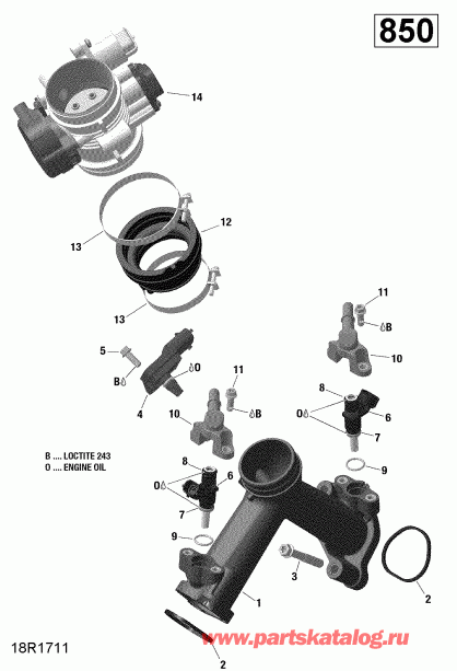 ATV  Renegade, 2017  - Air Intake Manifold And Throttle Body 850 Efi