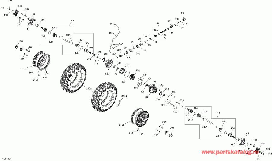  Bombardier Outlander 6X6 T3 650 EFI, 2018 - Drive, Front