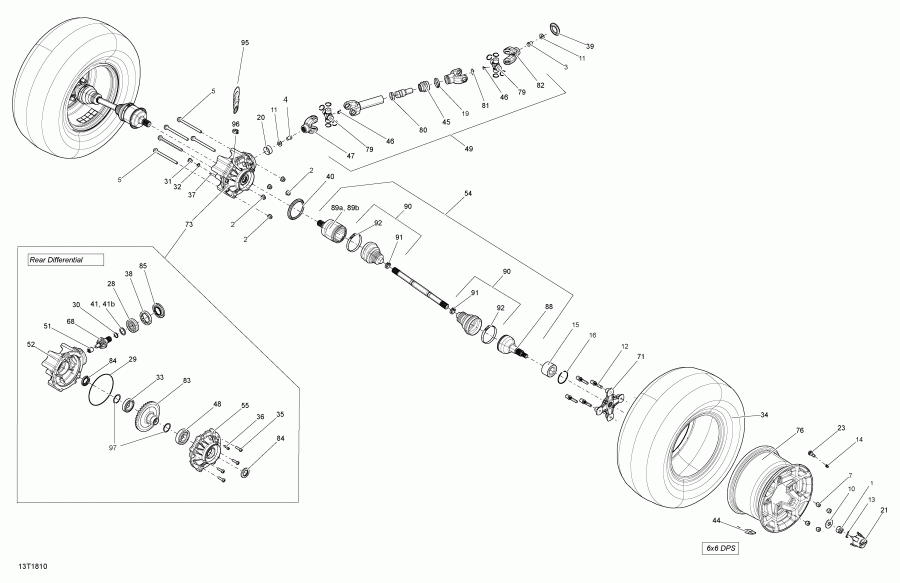 ATV Bombardier Outlander 6X6 T3 650 EFI, 2018 - Drive, Rear
