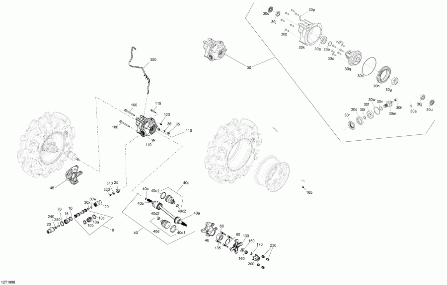 ATV BRP ����������� Outlander T3 570 EFI, 2018 - Drive, Front