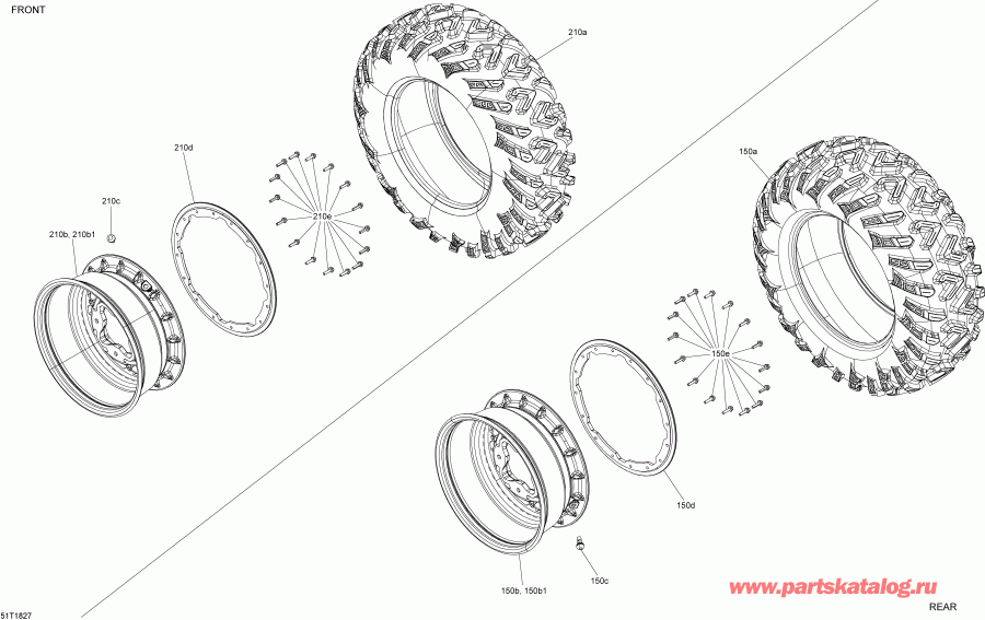 Bombardier  Outlander T3 570 EFI, 2018 - Wheels And Tires Dps