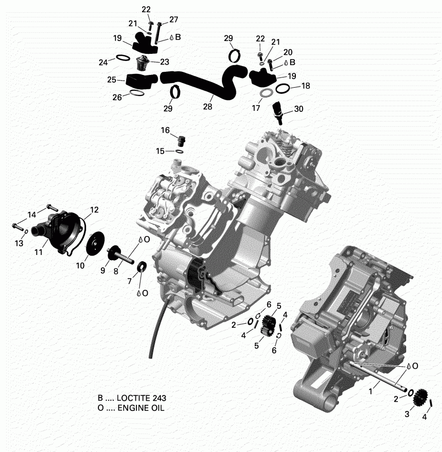 ������������ Bombardier Renegade T3 650 EFI, 2018 - Engine Cooling