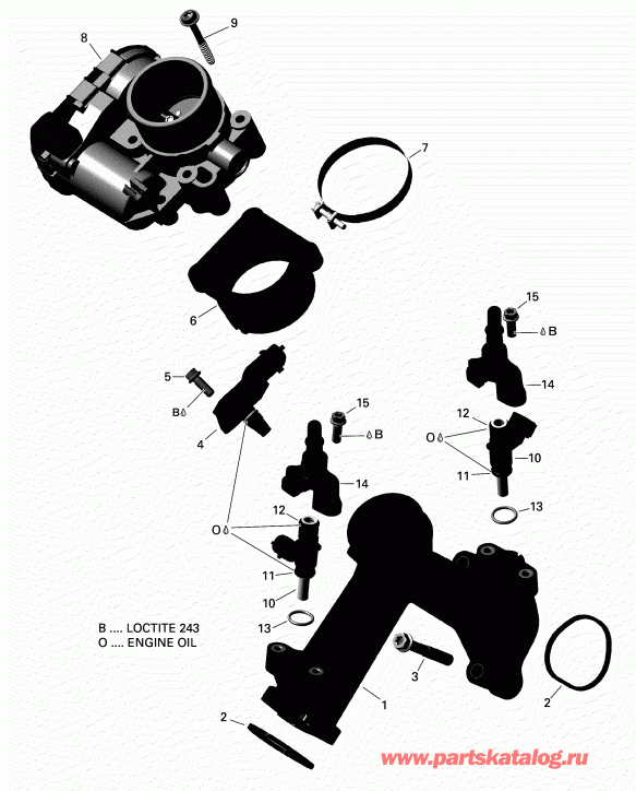    Renegade T3 650 EFI, 2018 - Air Intake Manifold And Throttle Body