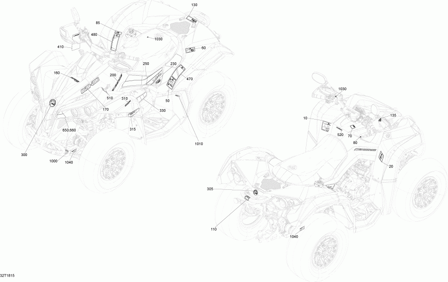 ���������� BRP Renegade T3 650 EFI, 2018 ������ - Decals Renagade