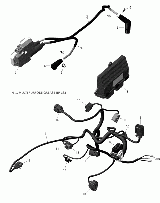  Bombardier  Renegade T3 650 EFI, 2018 - Engine Harness And Electronic Module