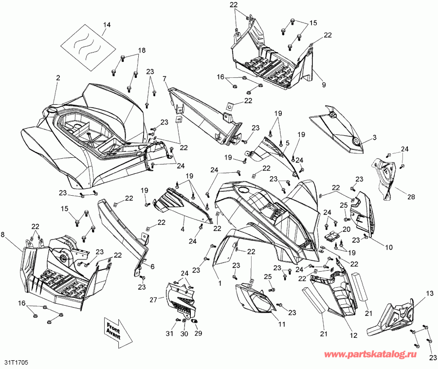 ATV BRP DS 90, 2018 - Body And Accessories