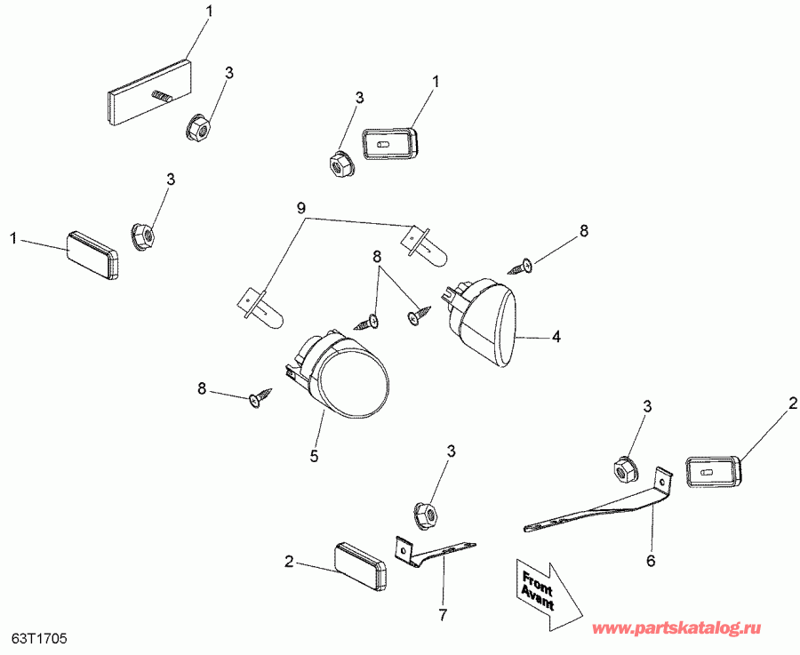  BRP DS 90, 2018 - Headlights And Reflectors