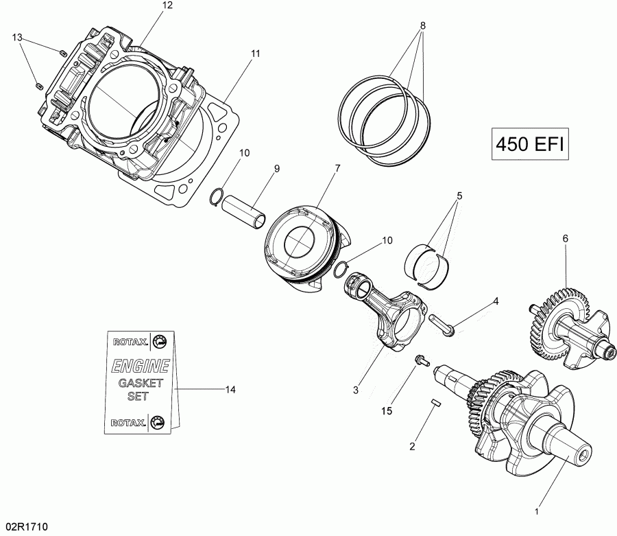   Outlander 450 EFI T3 Old EU Regulation, 2018 (built Before Nov 2017)  - Crankshaft And Pistons 450 Efi