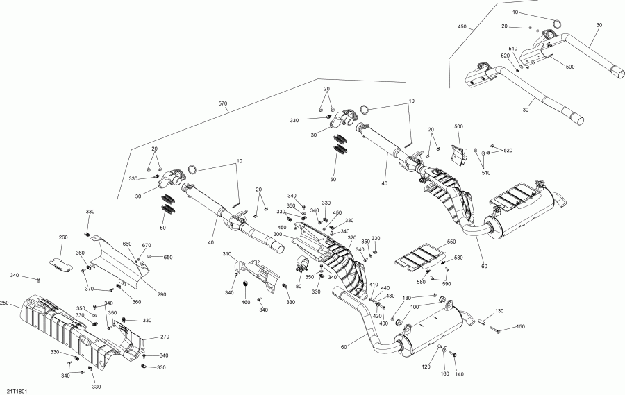  BRP Outlander 450 EFI T3 Old EU Regulation, 2018 (built Before Nov 2017)  - Exhaust Outlander 450 Efi 570 Efi