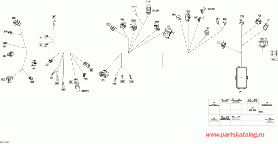   Outlander 650 EFI (Including T3 old EU Regulation - Built before Nov 2017) MY2018 - Main Harness 710005820 T3