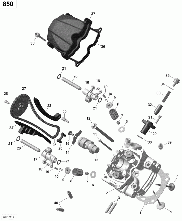   Renegade 850 EFI, 2018  - Cylinder Head, Front 850 Efi