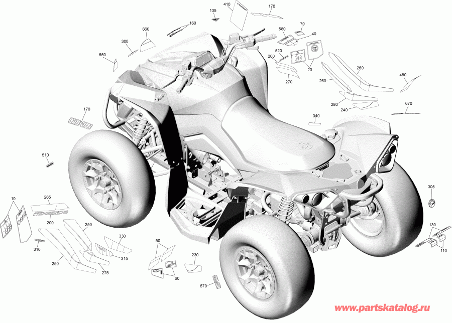 ATV BRP Renegade 850 EFI, 2018 ������ - Decals Renegade Xxc