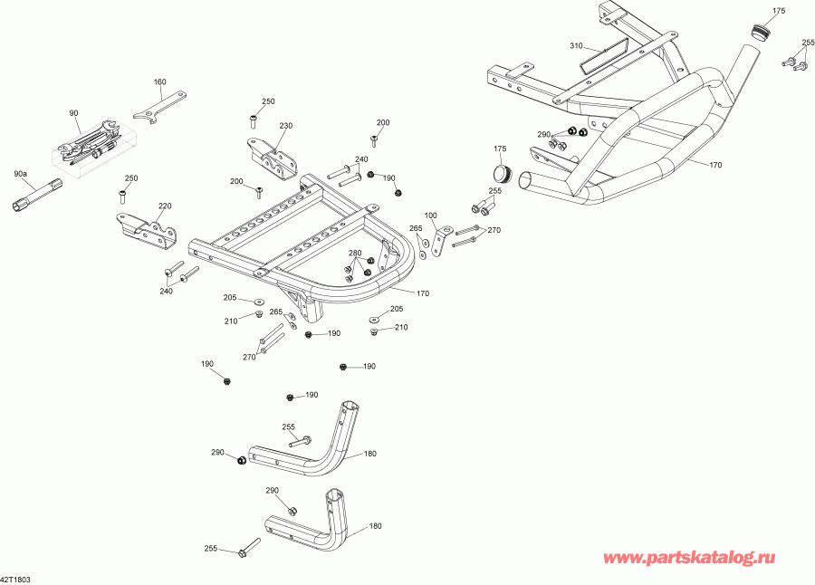  BRP  Renegade 850 EFI, 2018 - Rear Cargo Box Renegade