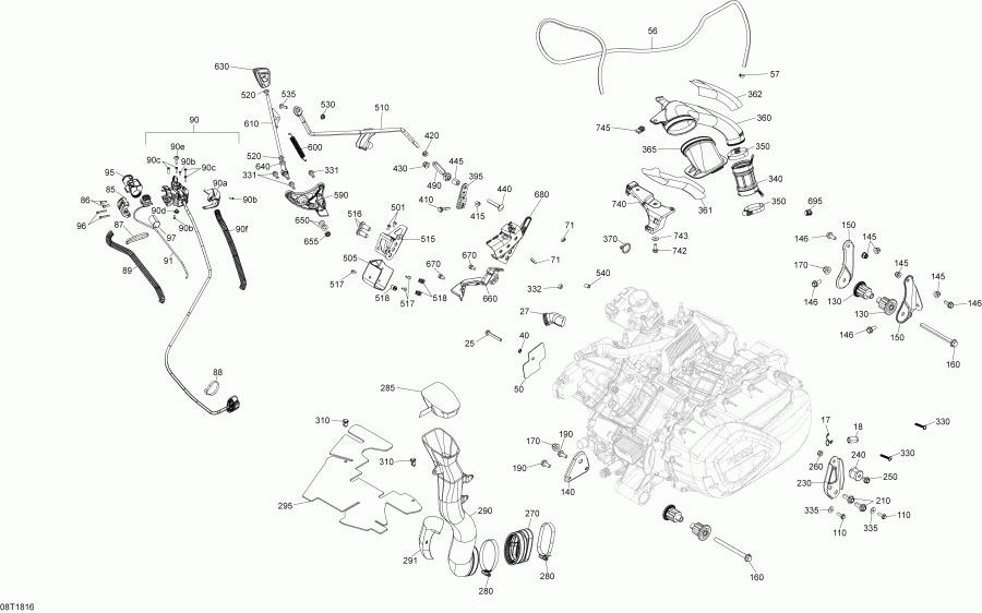 ATV Bombardier Renegade T3 1000 EFI, 2018 - Engine