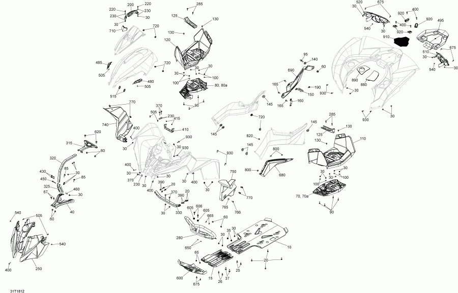 ���������� BRP Renegade T3 1000 EFI, 2018 - Body And Accessories