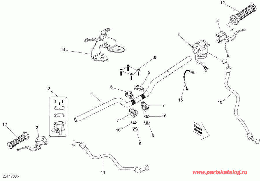    DS 90 X, 2018 - Handlebar