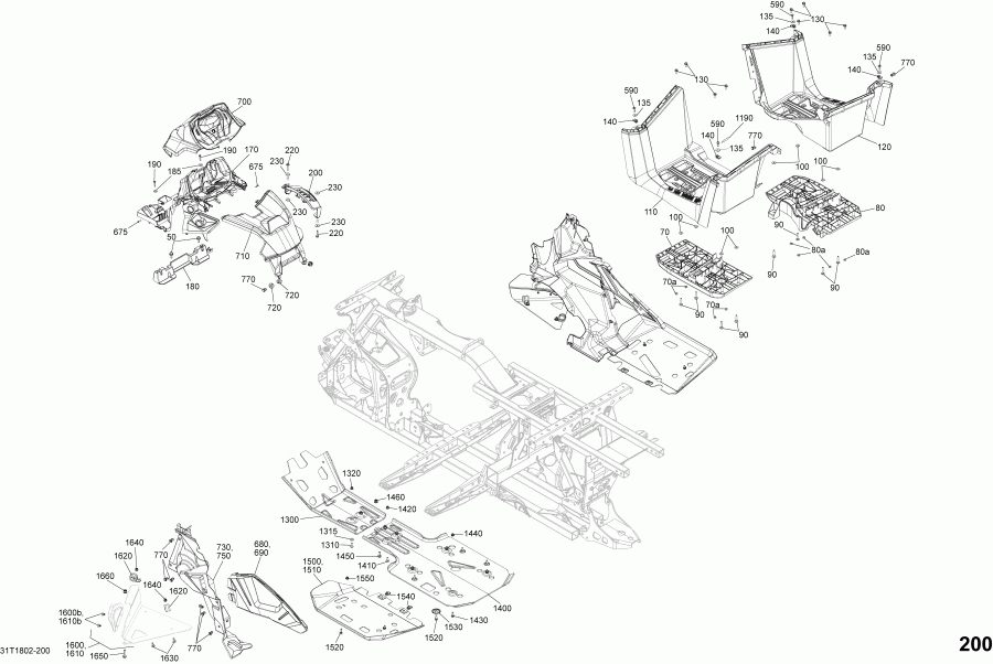 Bombardier Outlander 570 EFI, 2018 -    G2 450-570 Middle  Parts Package Hunting