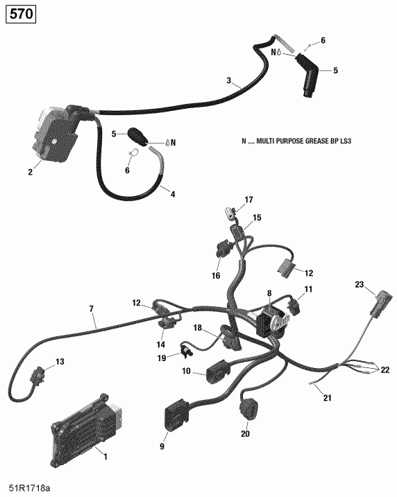  BRP Outlander 570 EFI, 2018 - Engine Harness And Electronic Module 570 Efi (except Package Pro, Xmr)