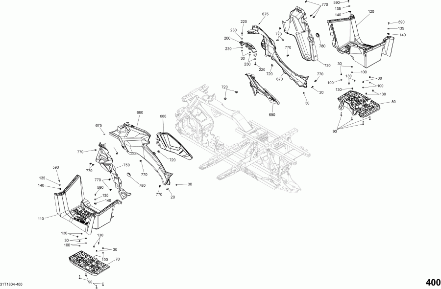    Outlander 850 EFI, 2018 -    G2 Side  Parts Package Hunting