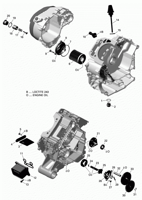  BRP Outlander MAX 6X6 - 650 EFI - T3, 2018  - Engine Lubrication