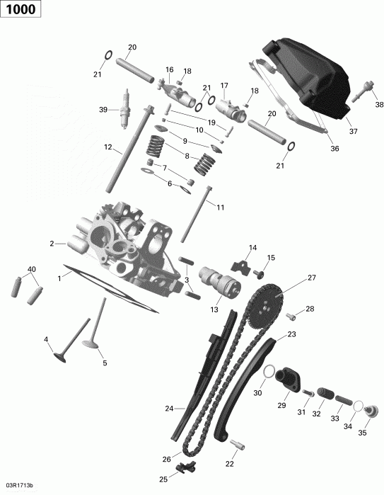  Bombardier Renegade 1000R EFI, 2018 - Cylinder Head, Rear 1000r Efi