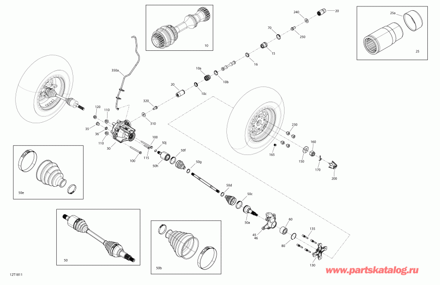 ���������� BRP Outlander 1000R EFI, MY2018 ������ - Front Drive Common Parts 1000 1000r