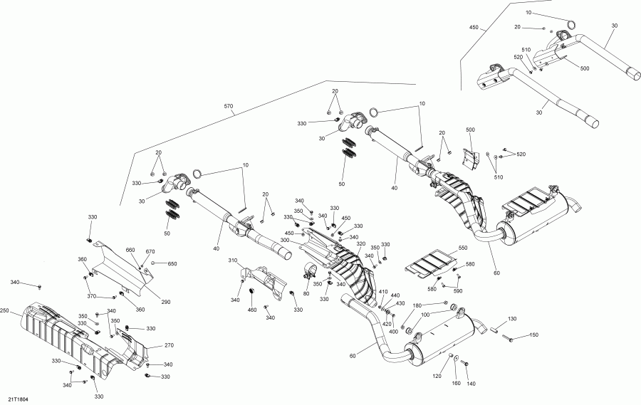 ATV  Outlander T3 MAX 570 EFI, 2018  - Exhaust