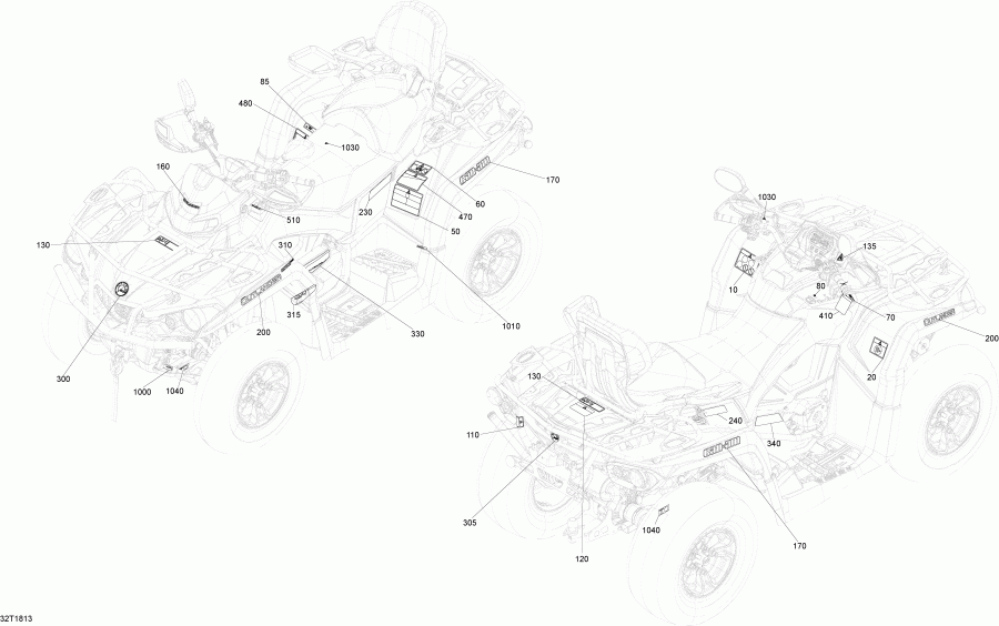 BRP Outlander T3 MAX 570 EFI, 2018 - Decals