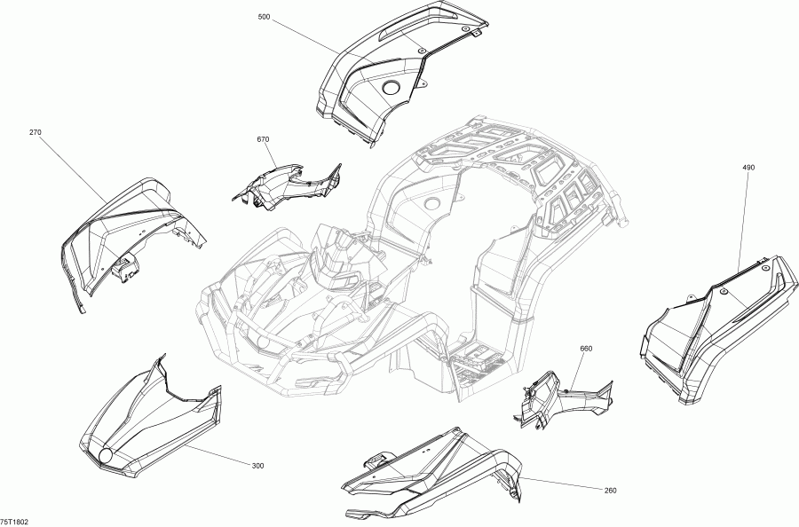 ������������ Bombardier - Fender � Central Panel Kit G2 Outlander Break ���� Country Camo