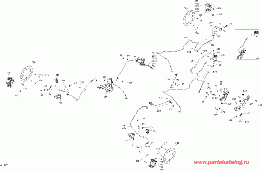 ������������ Bombardier Outlander T3 MAX 650 EFI, 2018 ������ - Brakes Without Abs