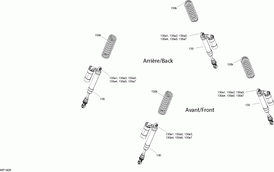 ATV BRP Outlander T3 MAX 650 EFI, 2018 - Shocks Xtp