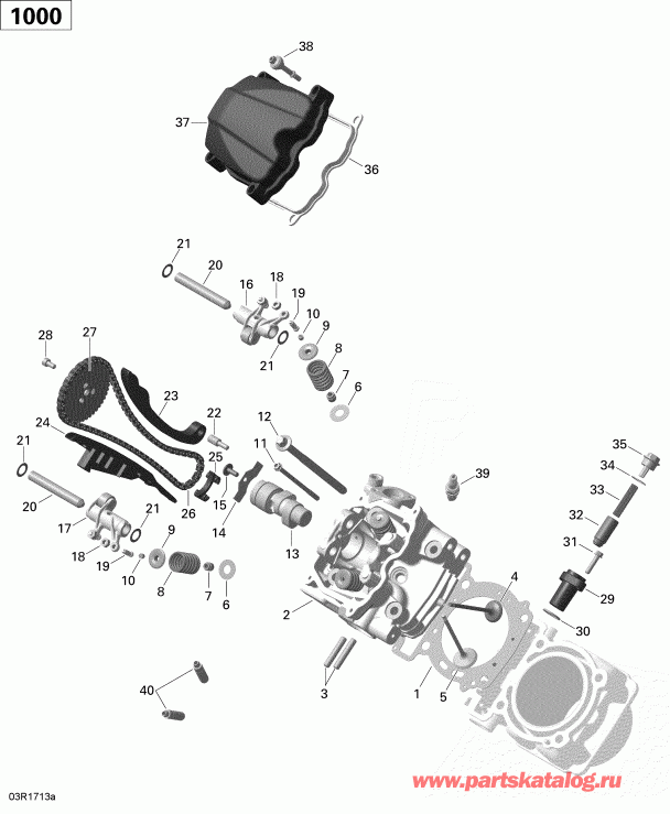 Bombardier  Outlander MAX 1000R EFI, (Including T3 old EU Regulation - Built before Nov 2017) MY2018 - Cylinder Head, Front 1000r Efi